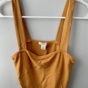 Yellow cropped tank top